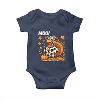 Funny Thanksgiving Baby Onesie Turkey Moo - Wonder Print Shop
