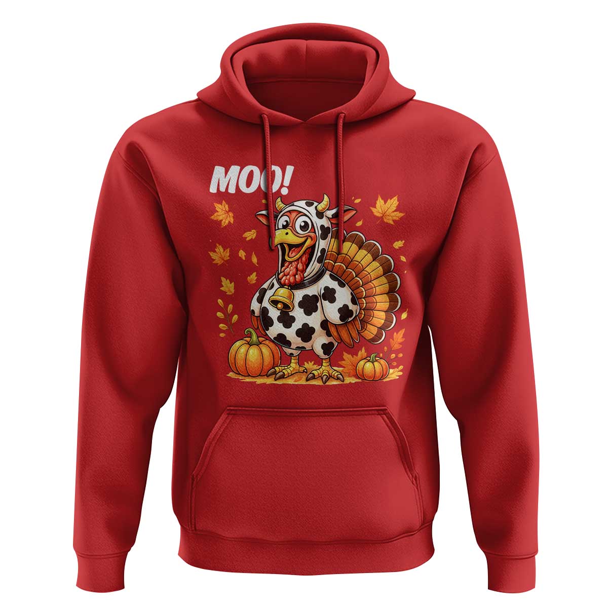 Funny Thanksgiving Hoodie Turkey Moo - Wonder Print Shop