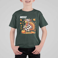 Funny Thanksgiving T Shirt For Kid Turkey Moo - Wonder Print Shop