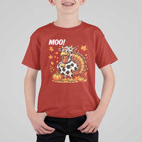 Funny Thanksgiving T Shirt For Kid Turkey Moo - Wonder Print Shop