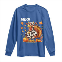 Funny Thanksgiving Long Sleeve Shirt Turkey Moo - Wonder Print Shop