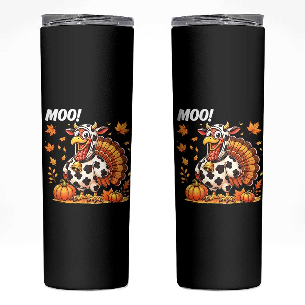 Funny Thanksgiving Skinny Tumbler Turkey Moo - Wonder Print Shop