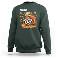 Funny Thanksgiving Sweatshirt Turkey Moo - Wonder Print Shop