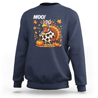 Funny Thanksgiving Sweatshirt Turkey Moo - Wonder Print Shop