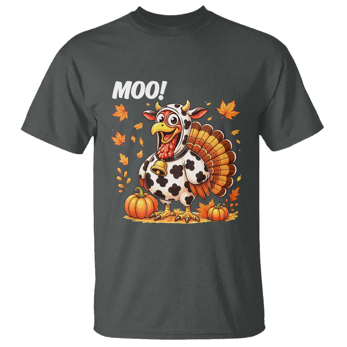 Funny Thanksgiving T Shirt Turkey Moo - Wonder Print Shop