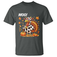 Funny Thanksgiving T Shirt Turkey Moo - Wonder Print Shop