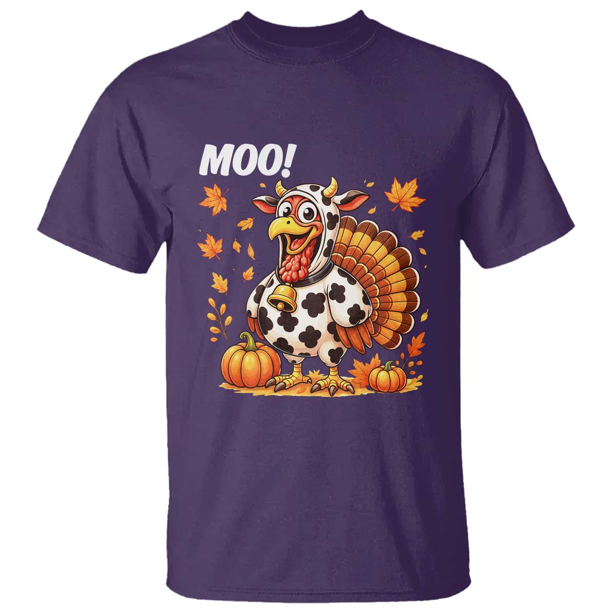 Funny Thanksgiving T Shirt Turkey Moo - Wonder Print Shop