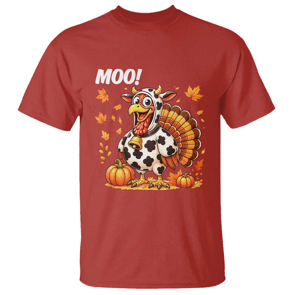 Funny Thanksgiving T Shirt Turkey Moo - Wonder Print Shop