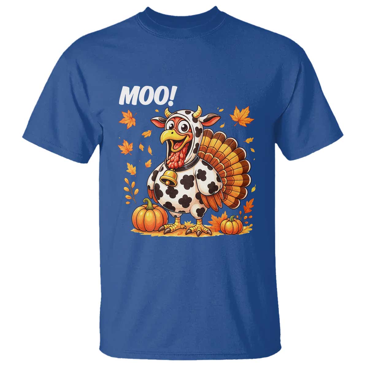Funny Thanksgiving T Shirt Turkey Moo - Wonder Print Shop