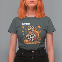 Funny Thanksgiving T Shirt For Women Turkey Moo - Wonder Print Shop