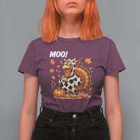 Funny Thanksgiving T Shirt For Women Turkey Moo - Wonder Print Shop