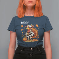 Funny Thanksgiving T Shirt For Women Turkey Moo - Wonder Print Shop