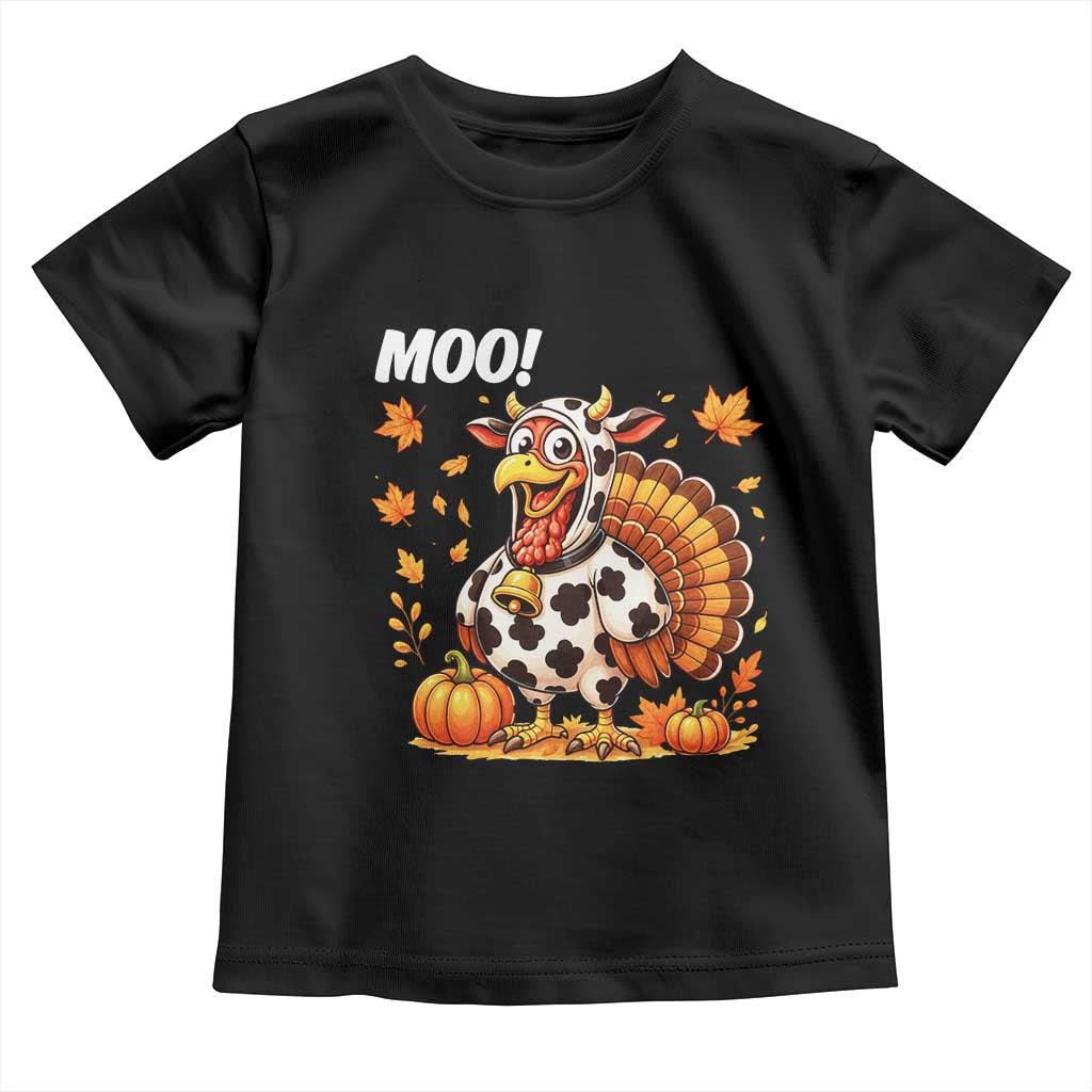 Funny Thanksgiving Toddler T Shirt Turkey Moo - Wonder Print Shop