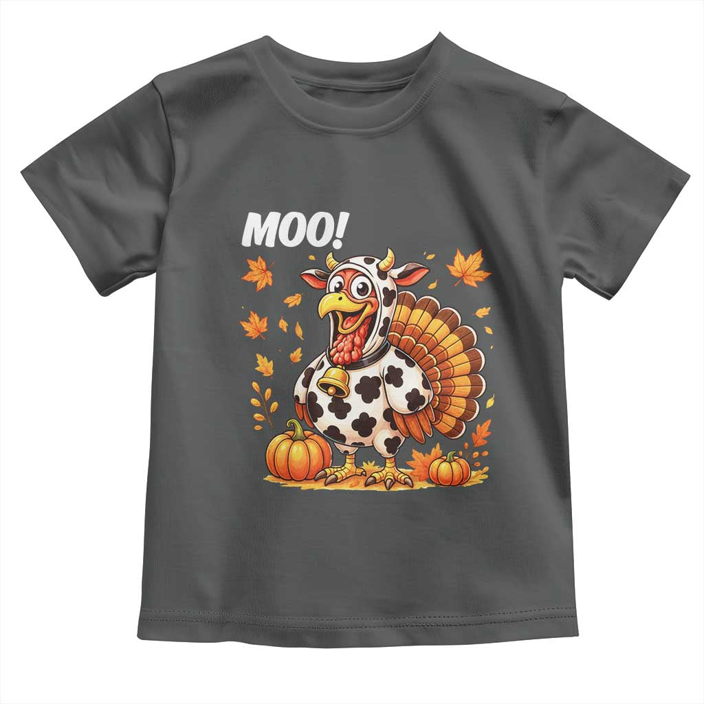 Funny Thanksgiving Toddler T Shirt Turkey Moo - Wonder Print Shop