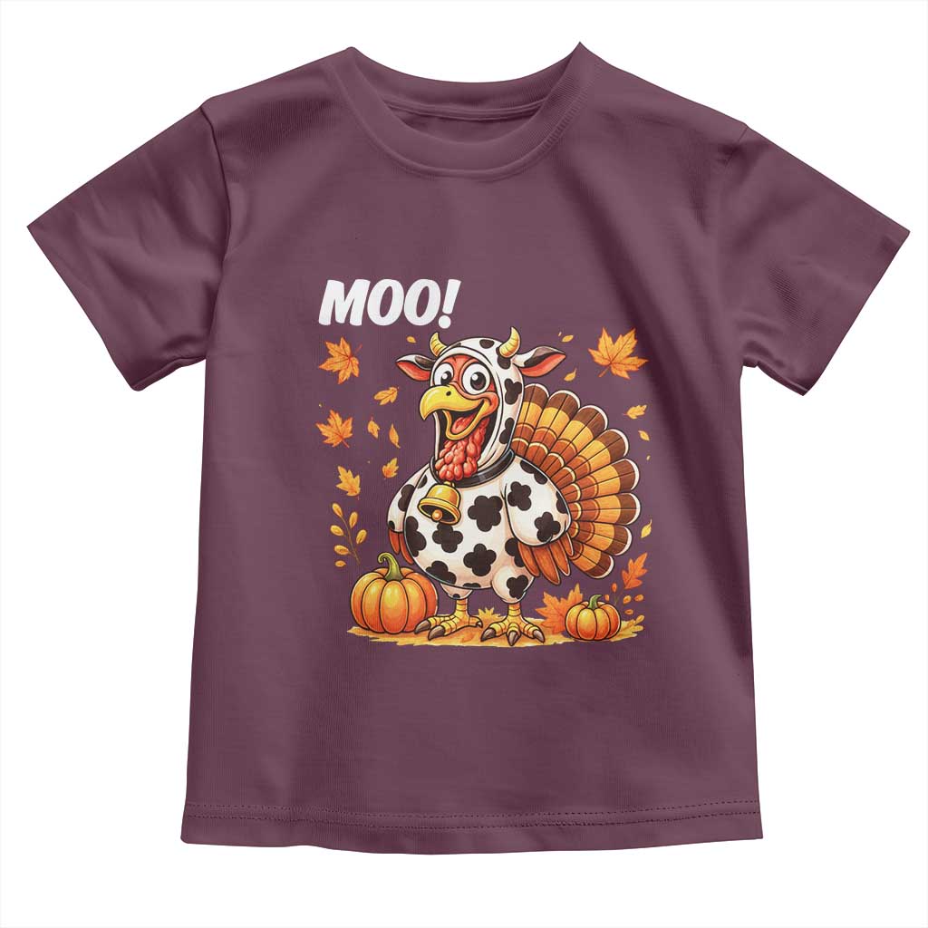 Funny Thanksgiving Toddler T Shirt Turkey Moo - Wonder Print Shop