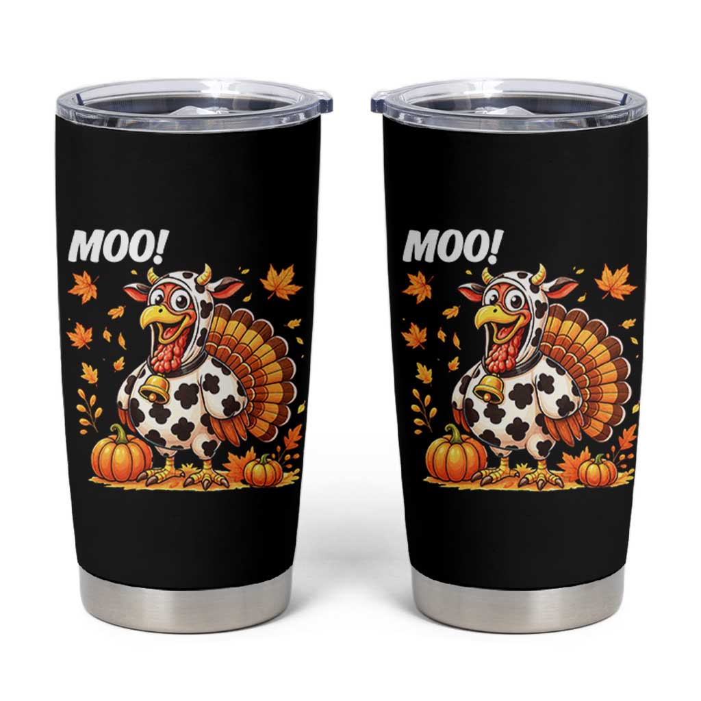Funny Thanksgiving Tumbler Cup Turkey Moo - Wonder Print Shop