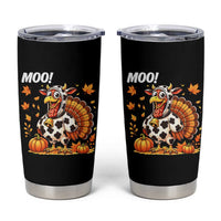 Funny Thanksgiving Tumbler Cup Turkey Moo - Wonder Print Shop