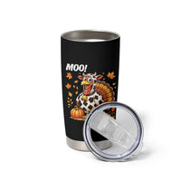 Funny Thanksgiving Tumbler Cup Turkey Moo - Wonder Print Shop