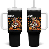 Funny Thanksgiving Tumbler With Handle Turkey Moo - Wonder Print Shop