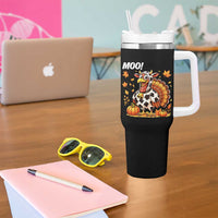 Funny Thanksgiving Tumbler With Handle Turkey Moo - Wonder Print Shop