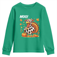 Funny Thanksgiving Youth Sweatshirt Turkey Moo - Wonder Print Shop