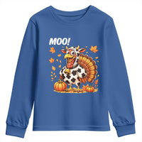 Funny Thanksgiving Youth Sweatshirt Turkey Moo - Wonder Print Shop