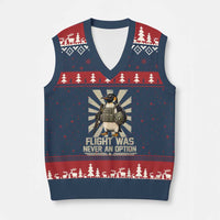 Flight was Never an Option Tactical Penguin V-Neck Knit Sweater Vest Funny Bird Meme
