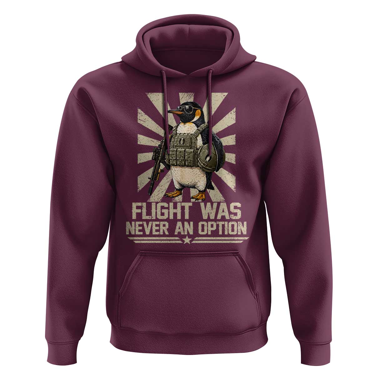 Flight was Never an Option Tactical Penguin Hoodie Funny Bird Meme