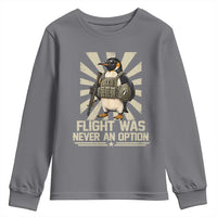 Flight was Never an Option Tactical Penguin Youth Sweatshirt Funny Bird Meme