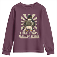Flight was Never an Option Tactical Penguin Youth Sweatshirt Funny Bird Meme