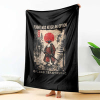 Flight was Never an Option Samurai Penguin Japanese Throw Blanket Vintage Graphic Ukiyo-e Art Funny