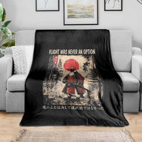 Flight was Never an Option Samurai Penguin Japanese Throw Blanket Vintage Graphic Ukiyo-e Art Funny