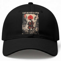 Flight was Never an Option Samurai Penguin Japanese Baseball Cap Vintage Graphic Ukiyo-e Art Funny