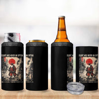 Flight was Never an Option Samurai Penguin Japanese 4 in 1 Can Cooler Tumbler Vintage Graphic Ukiyo-e Art Funny