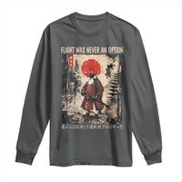 Flight was Never an Option Samurai Penguin Japanese Long Sleeve Shirt Vintage Graphic Ukiyo-e Art Funny