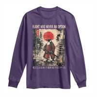 Flight was Never an Option Samurai Penguin Japanese Long Sleeve Shirt Vintage Graphic Ukiyo-e Art Funny