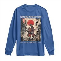 Flight was Never an Option Samurai Penguin Japanese Long Sleeve Shirt Vintage Graphic Ukiyo-e Art Funny