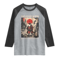Flight was Never an Option Samurai Penguin Japanese Raglan Shirt Vintage Graphic Ukiyo-e Art Funny