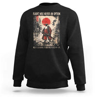 Flight was Never an Option Samurai Penguin Japanese Sweatshirt Vintage Graphic Ukiyo-e Art Funny
