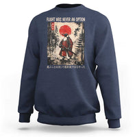 Flight was Never an Option Samurai Penguin Japanese Sweatshirt Vintage Graphic Ukiyo-e Art Funny