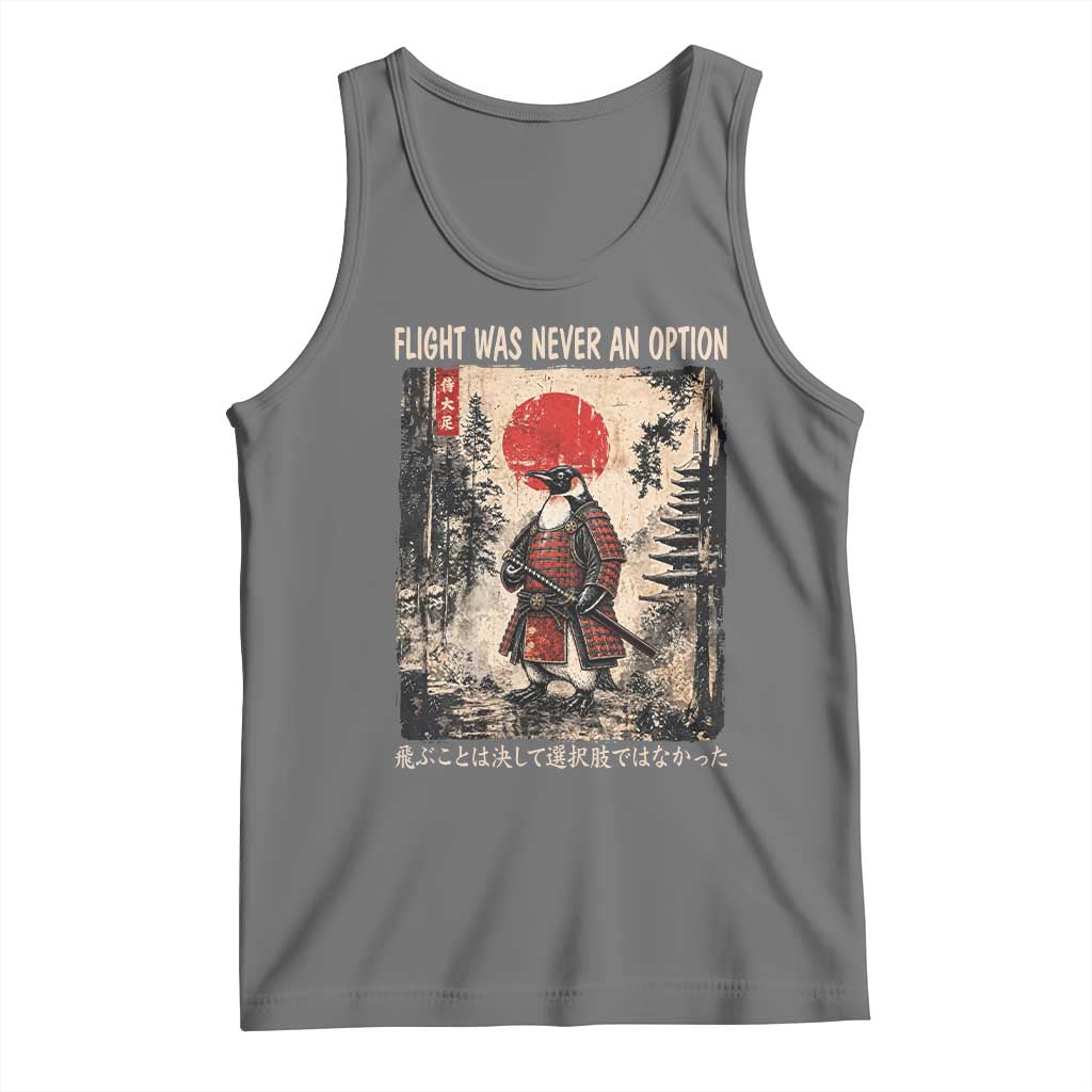 Flight was Never an Option Samurai Penguin Japanese Tank Top Vintage Graphic Ukiyo-e Art Funny