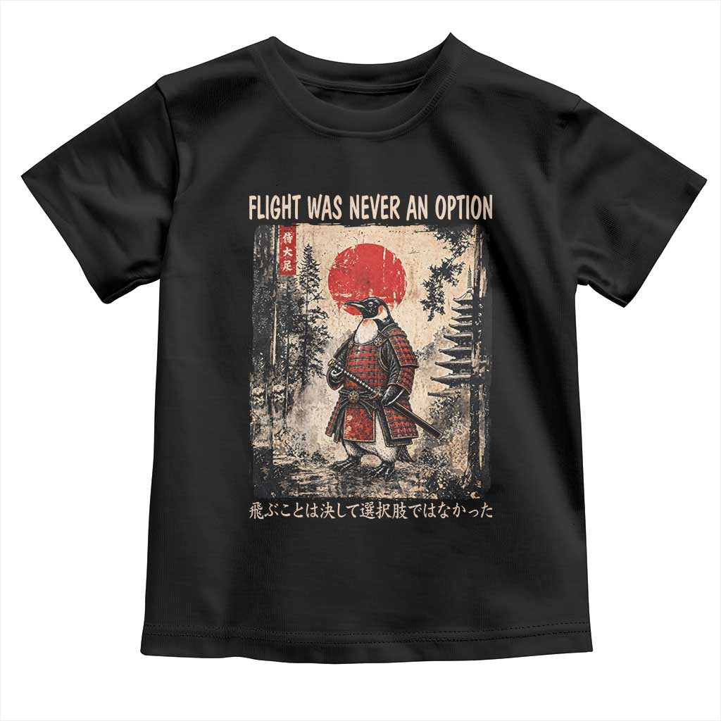 Flight was Never an Option Samurai Penguin Japanese Toddler T Shirt Vintage Graphic Ukiyo-e Art Funny