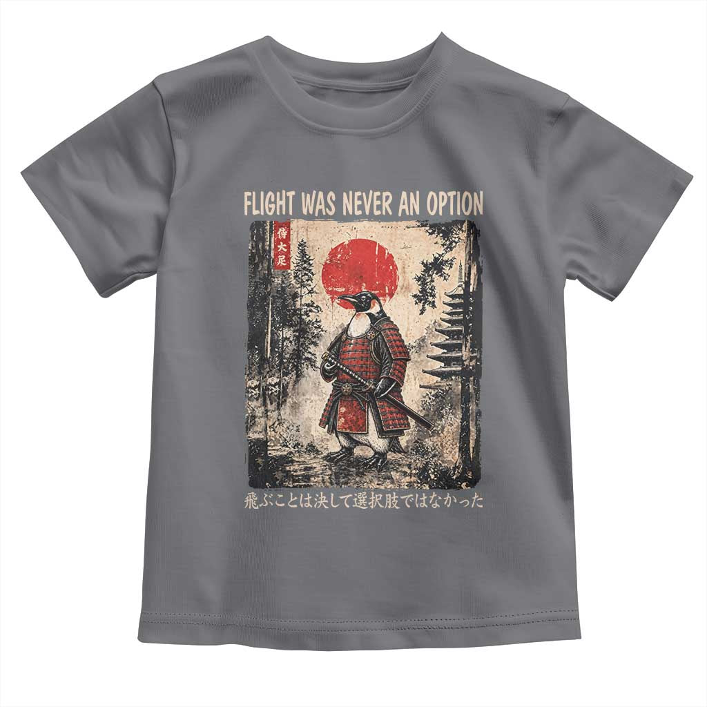 Flight was Never an Option Samurai Penguin Japanese Toddler T Shirt Vintage Graphic Ukiyo-e Art Funny