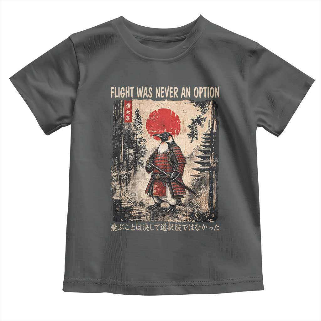 Flight was Never an Option Samurai Penguin Japanese Toddler T Shirt Vintage Graphic Ukiyo-e Art Funny