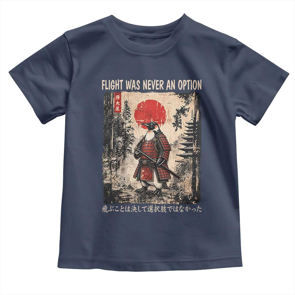 Flight was Never an Option Samurai Penguin Japanese Toddler T Shirt Vintage Graphic Ukiyo-e Art Funny