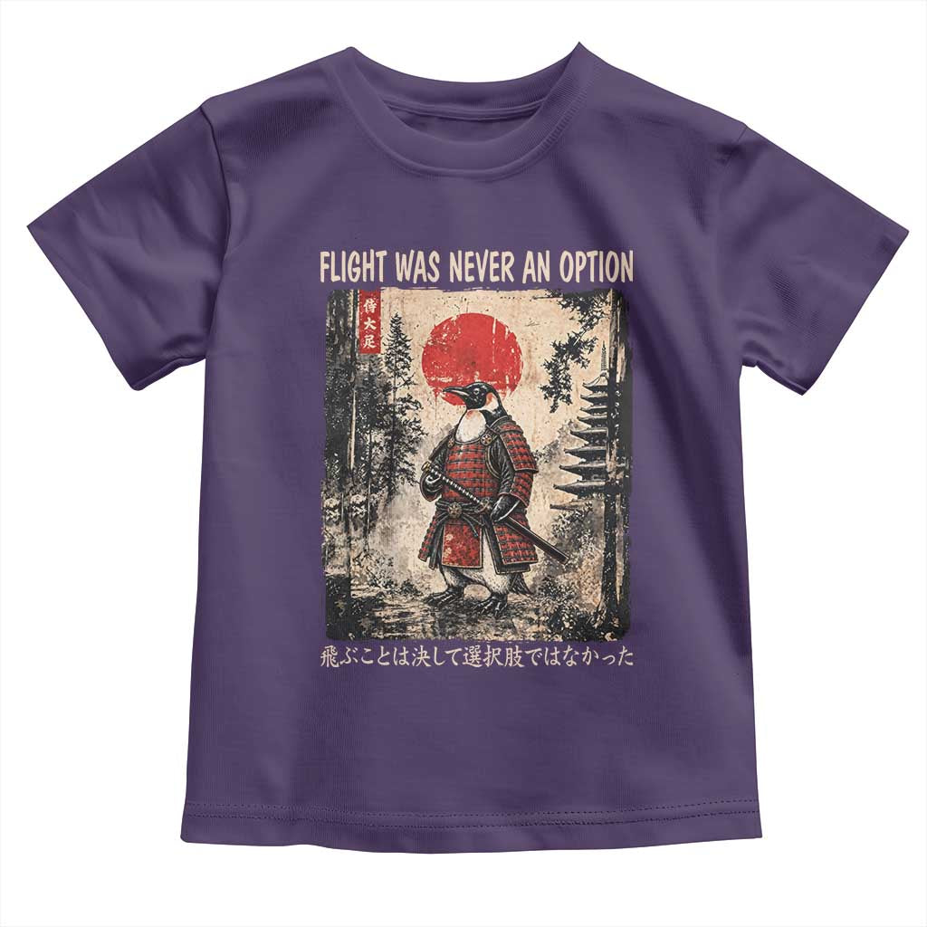Flight was Never an Option Samurai Penguin Japanese Toddler T Shirt Vintage Graphic Ukiyo-e Art Funny