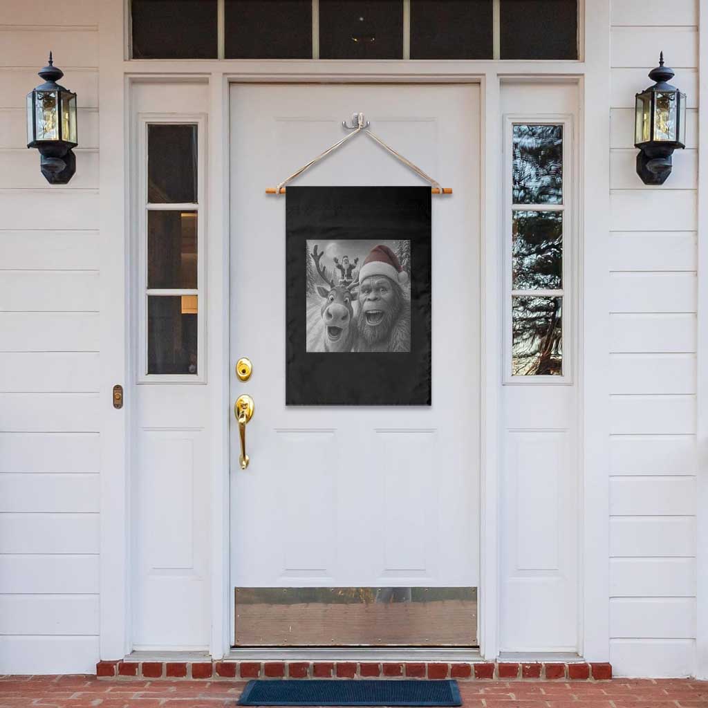 Funny Bigfoot Selfie Christmas Garden Flag Santa Reindeer Sasquatch Xmas - Wonder Print Shop