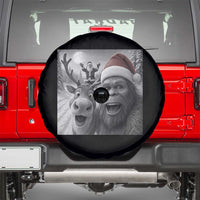 Funny Bigfoot Selfie Christmas Spare Tire Cover Santa Reindeer Sasquatch Xmas - Wonder Print Shop
