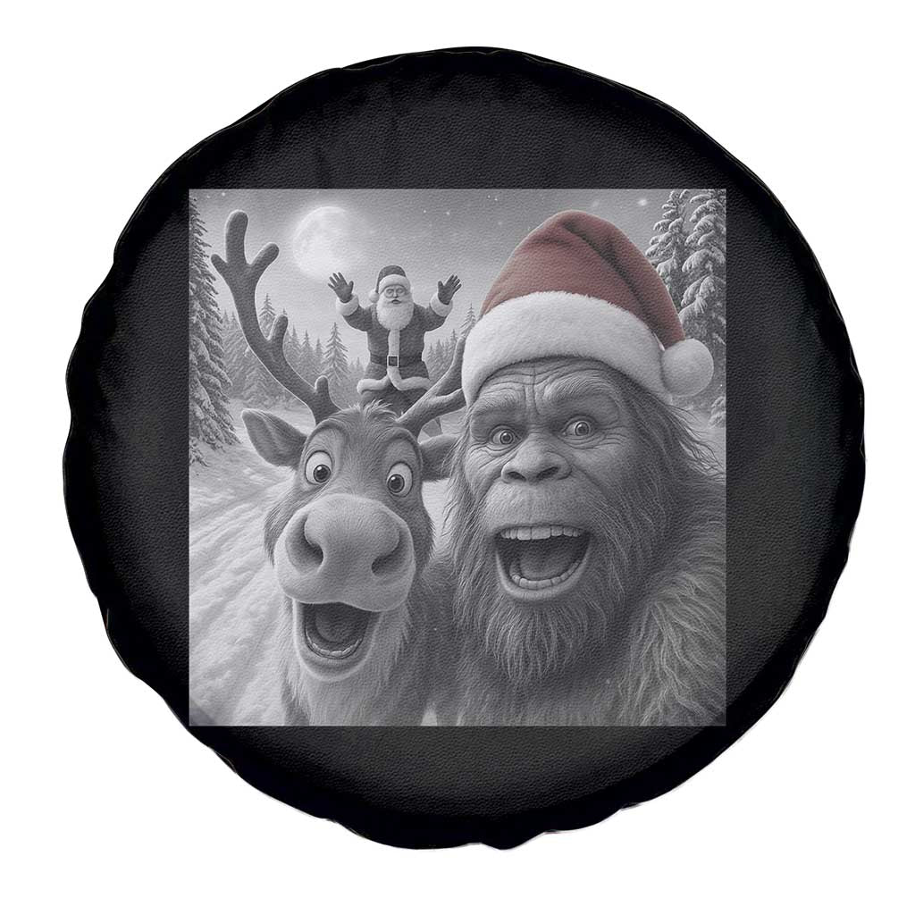 Funny Bigfoot Selfie Christmas Spare Tire Cover Santa Reindeer Sasquatch Xmas - Wonder Print Shop