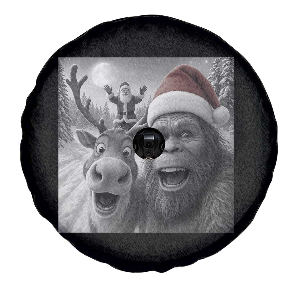 Funny Bigfoot Selfie Christmas Spare Tire Cover Santa Reindeer Sasquatch Xmas - Wonder Print Shop